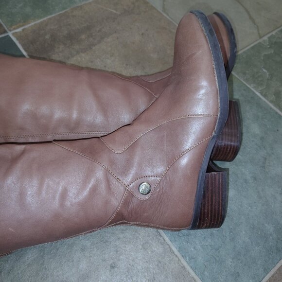 Sole Bound by Baretraps Knee High Tall Leather Riding Boots - Picture 5 of 5